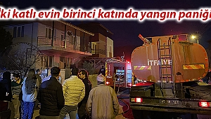 İki katlı evin birinci katında yangın paniği